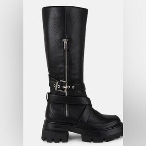 Steve Madden Black Leather Combat Boots
